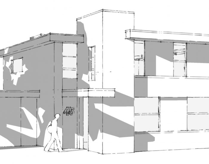 Stijlarchitectuur - Project Dubbelsteyn west - Dubbeldam - Detail getekend - zwart wit